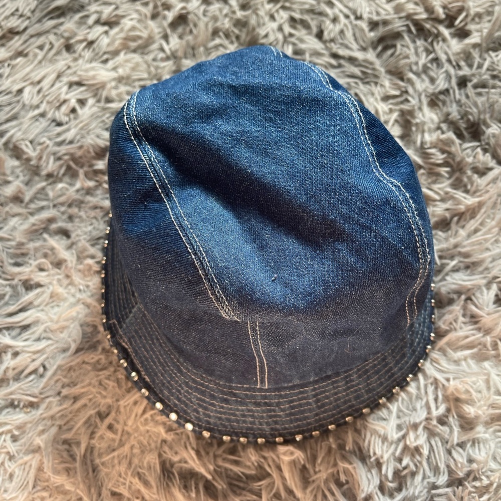 Vintage Baby Phat Denim Rhinestone Bucket Hat Women’s Y2K Logo Jean Cap Bling - Picture 6 of 7